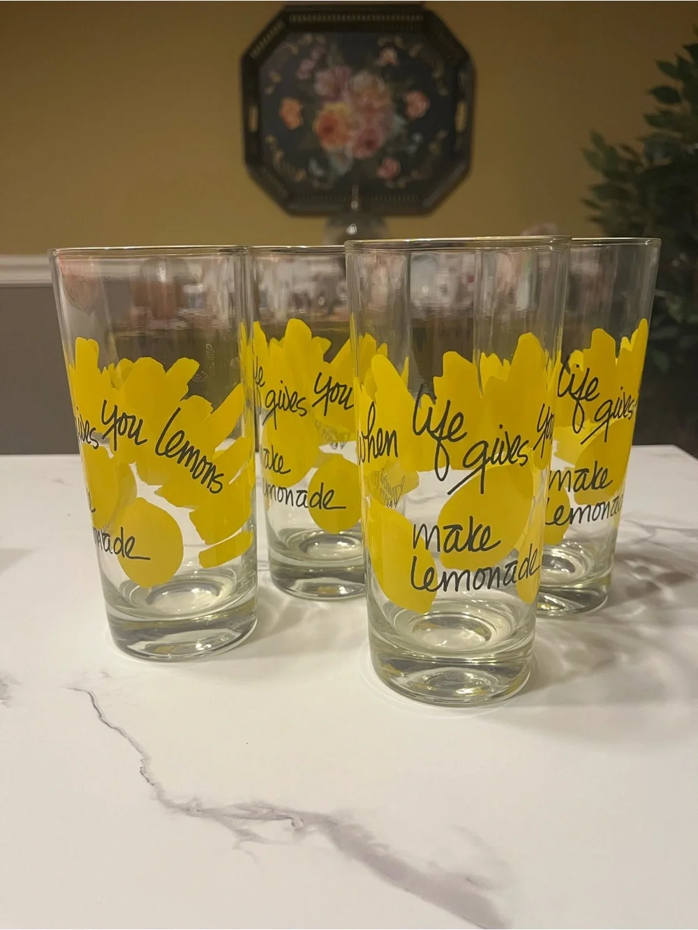 Vintage 1979 Bancroft When Life Gives You Lemons Glasses Set of 4